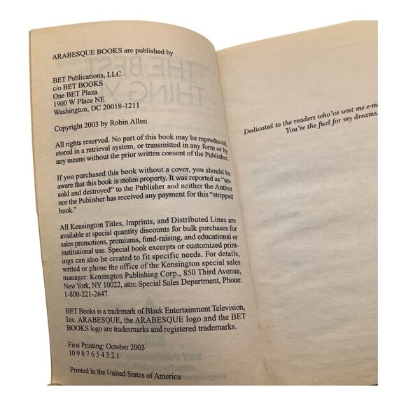 The Best Thing Yet By Robin Allen 2003 Paperback Novel - Picture 3 of 11